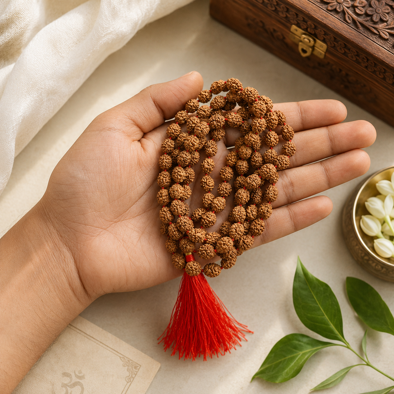 Natural 4 Mukhi Rudraksha Mala (Indonesia)