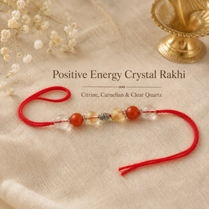 Natural certified Positive Energy Crystal Rakhi for positivity by Bellarosa Gems