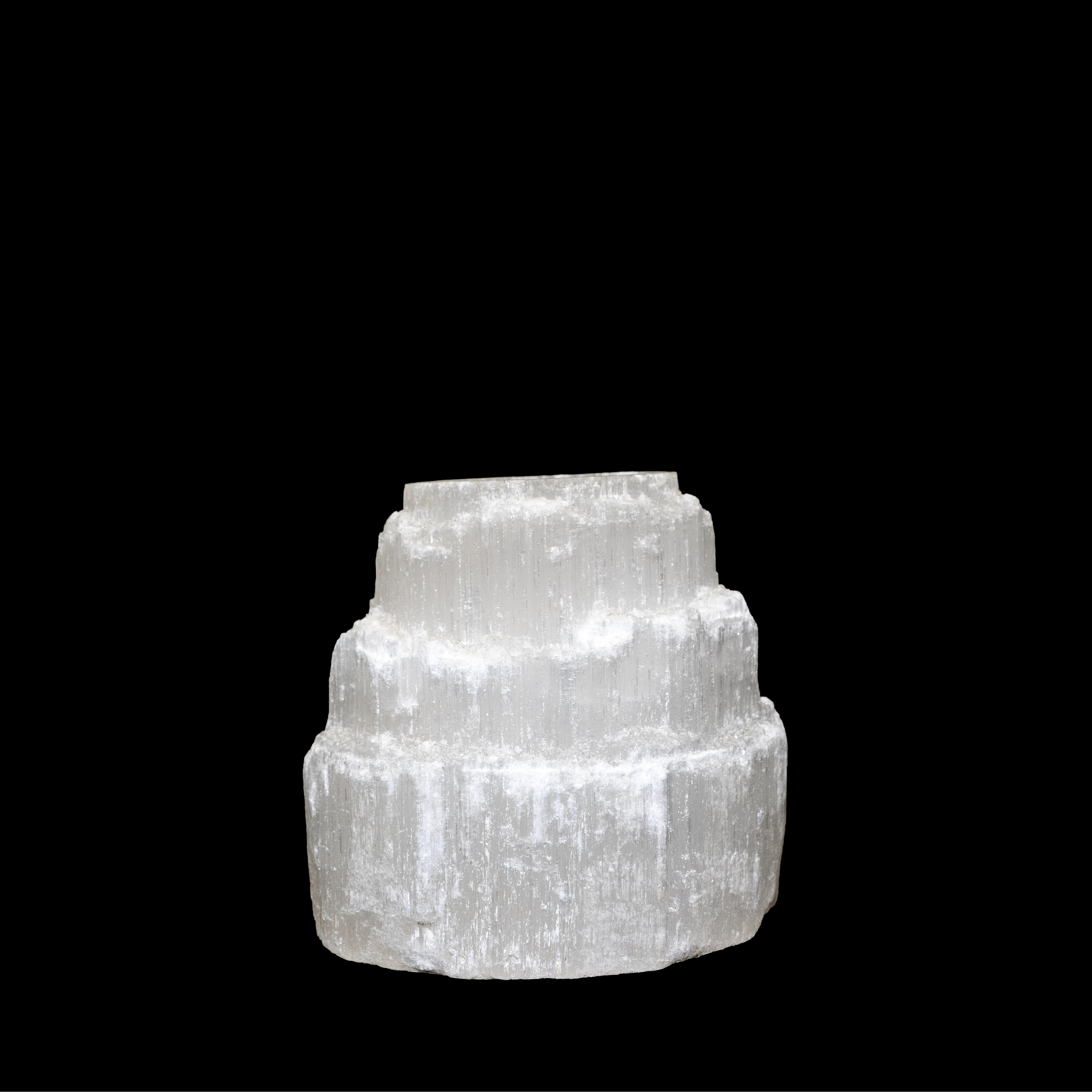 Natural Selenite Candle Stand