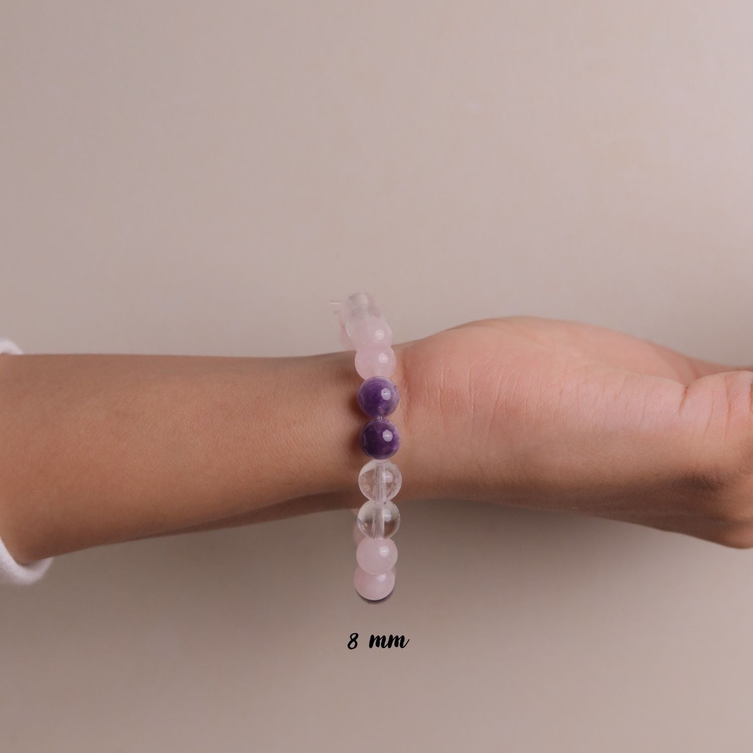 COMBINATION BRACELET  (ROSE QUARTZ + CLEAR QUARTZ + AMETHYST)