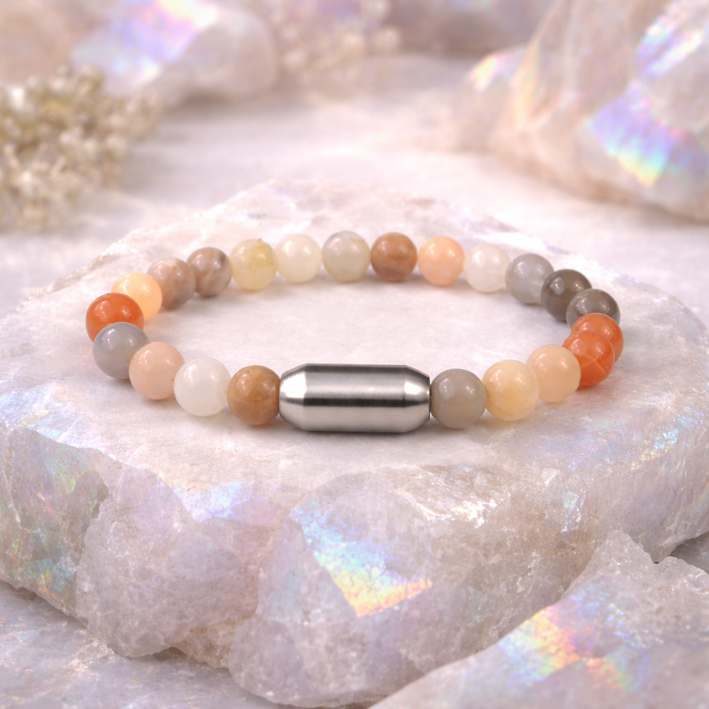 NATURAL PEACH MOONSTONE BRACELET