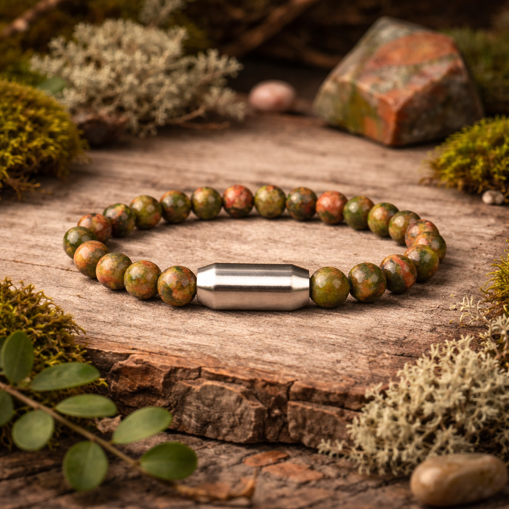 NATURAL UNAKITE BRACELET