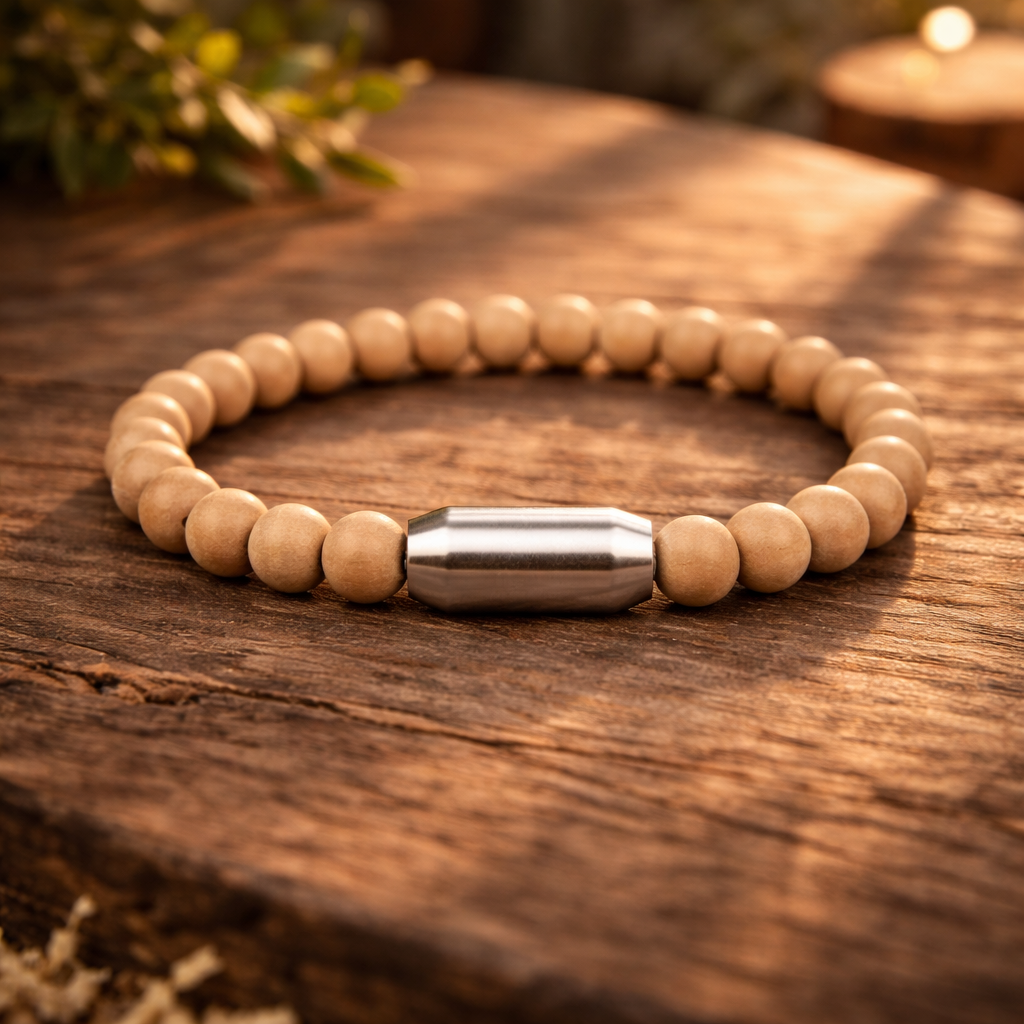 NATURAL TULSI BEADS BRACELET