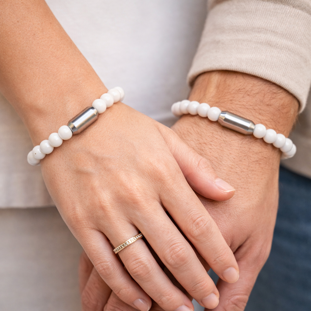NATURAL WHITE AGATE BRACELET