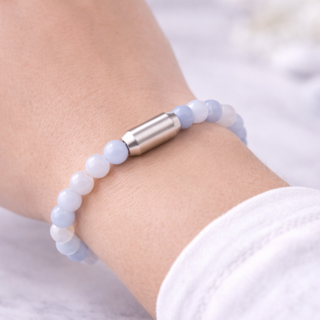 NATURAL BLUE LACE AGATE BRACELET