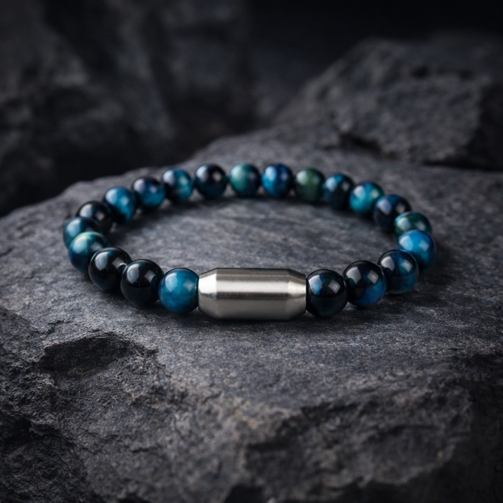 NATURAL BLUE TIGER EYE BRACELET