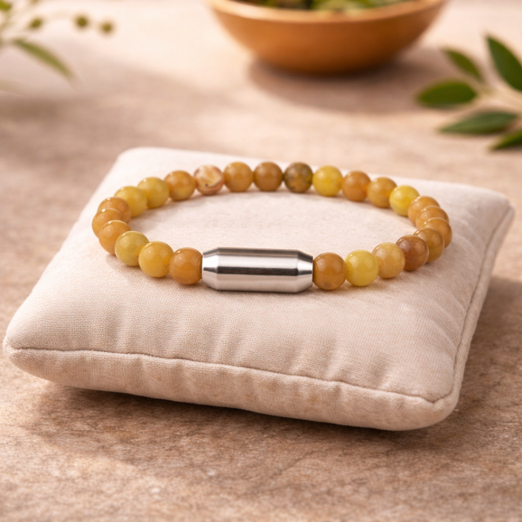 NATURAL YELLOW JADE ( AFGANI) BRACELET