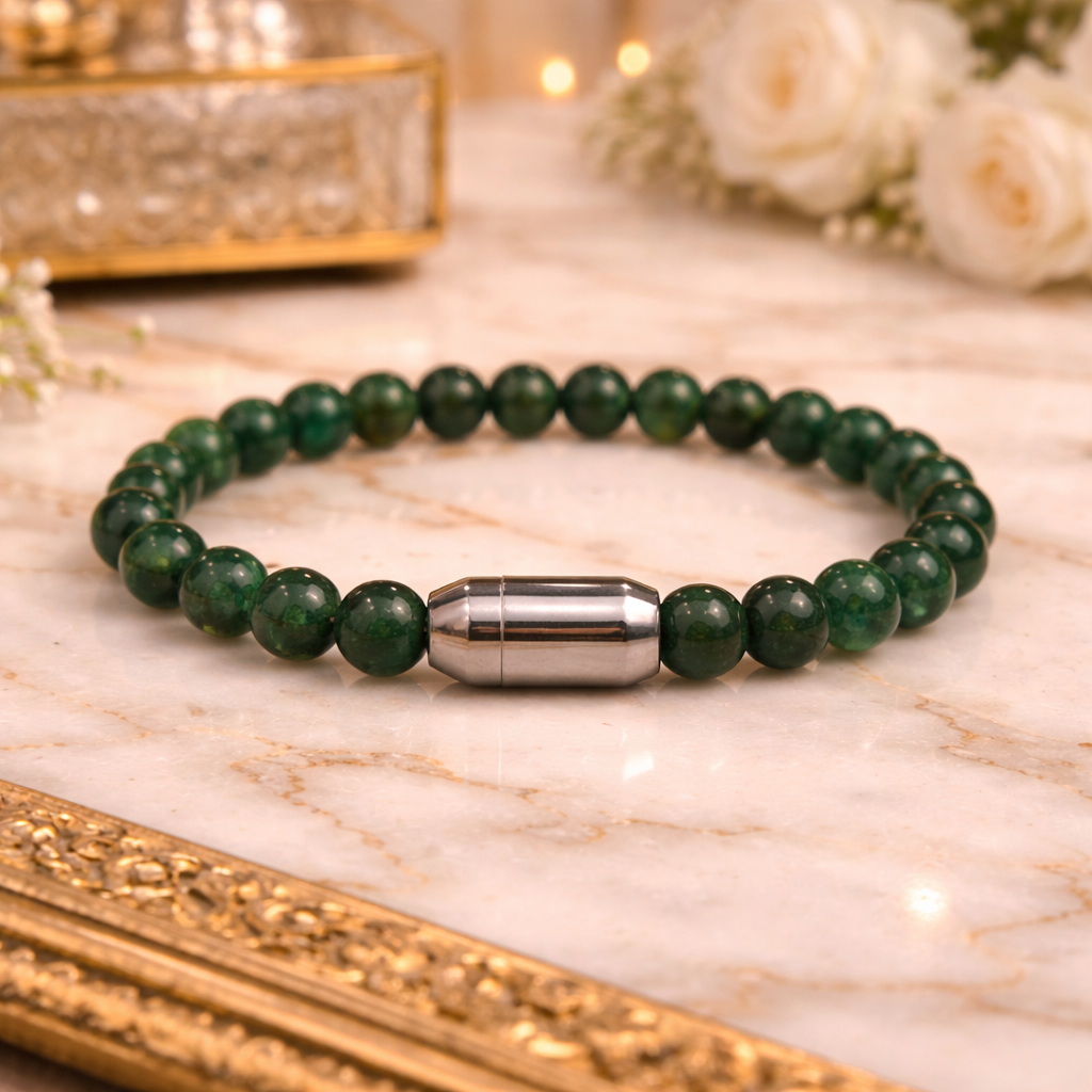 NATURAL DARK GREEN AVENTURINE BRACELET