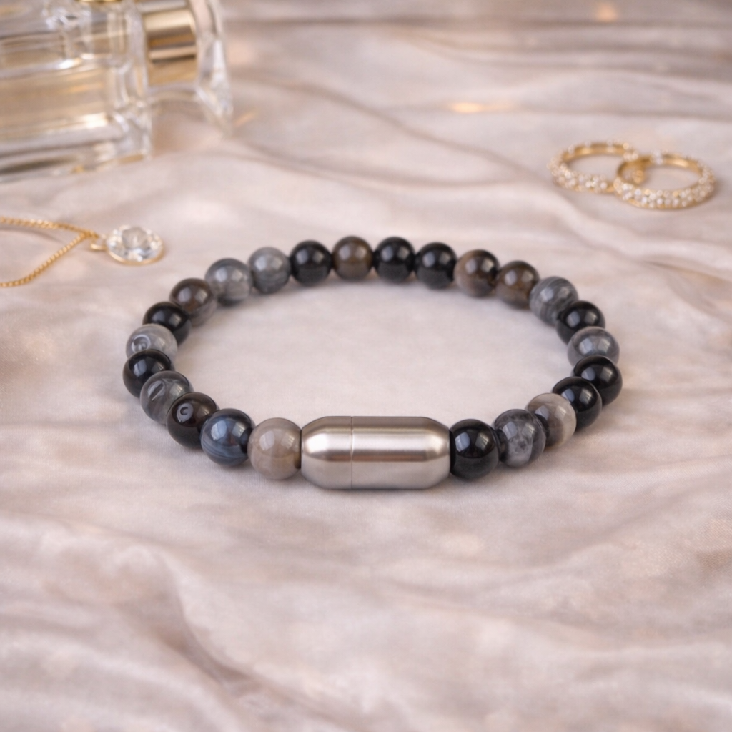 NATURAL BLACK ONYX BRACELET