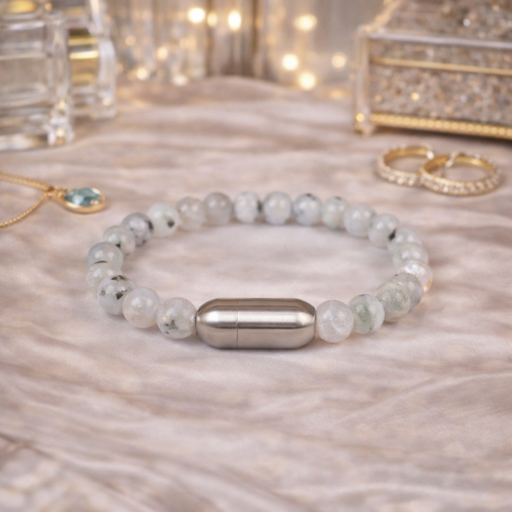 NATURAL WHITE RAINBOW MOONSTONE BRACELET