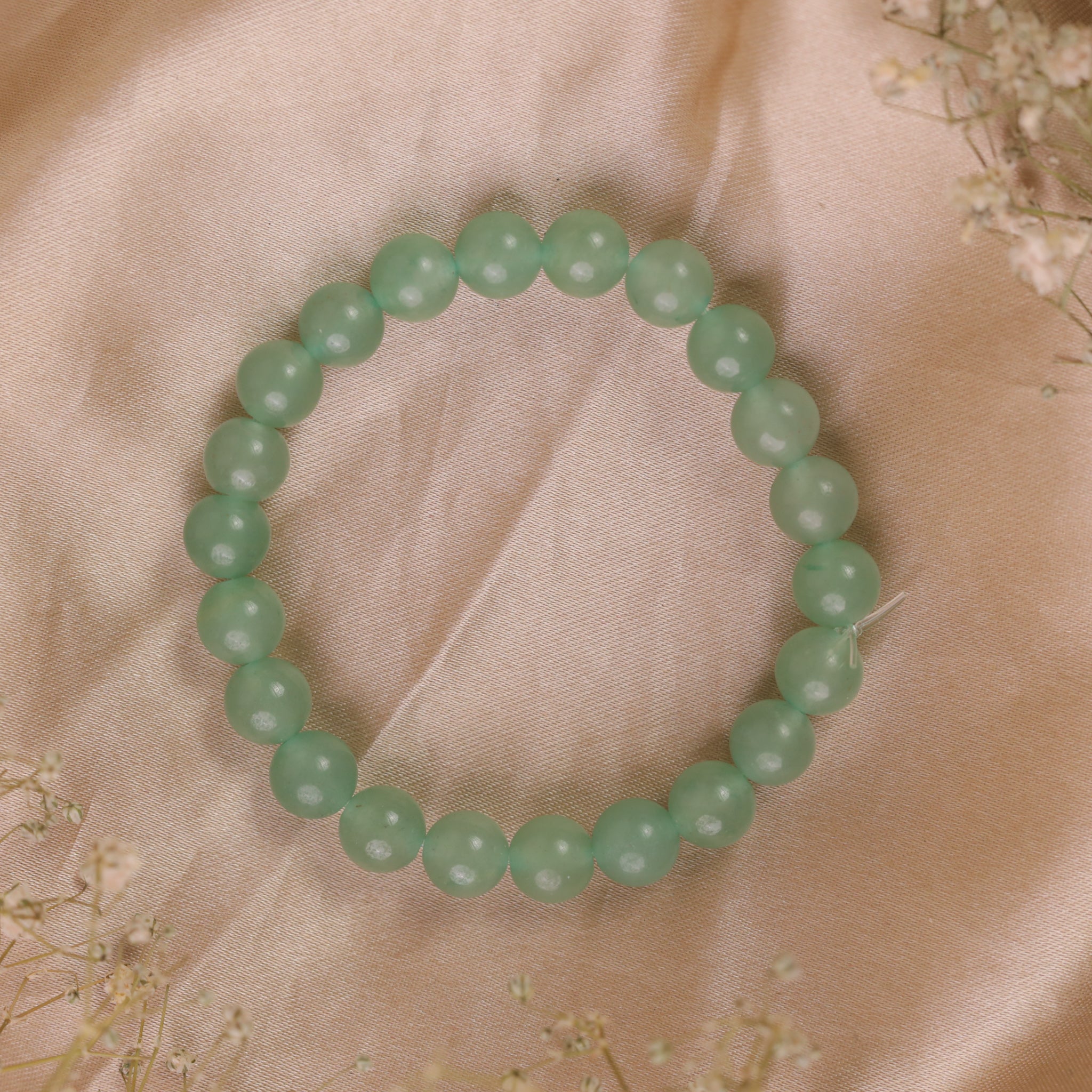 NATURAL LIGHT GREEN AVENTURINE BRACELET