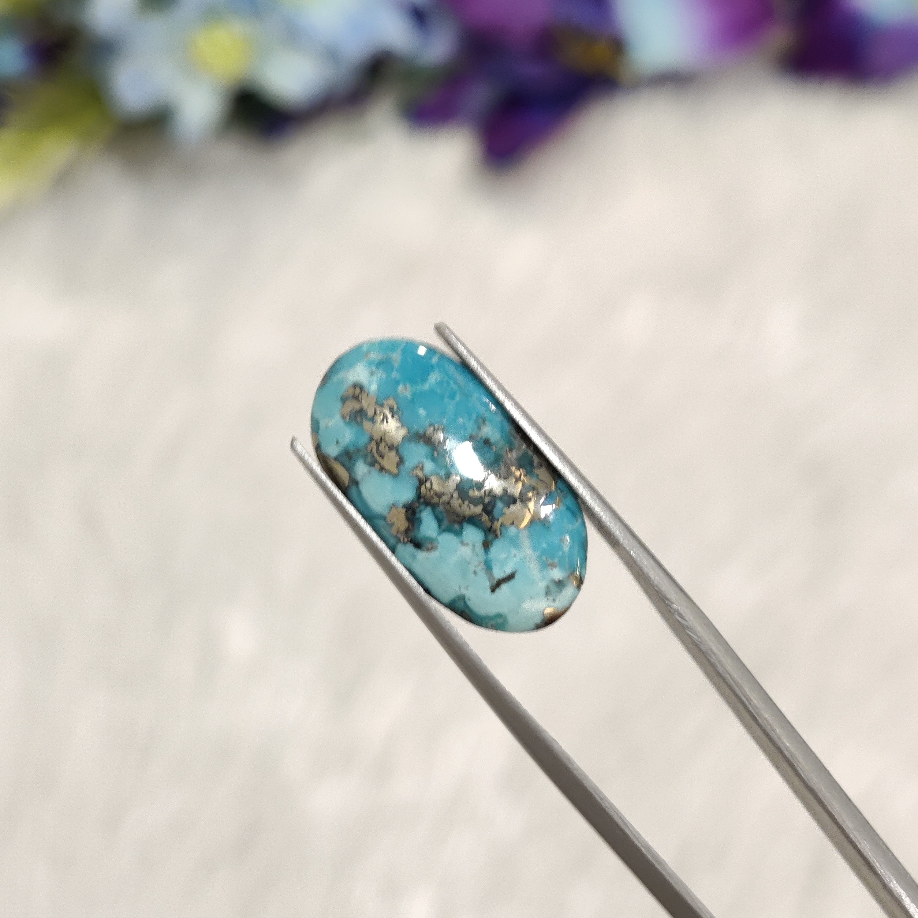 Natural Turquoise Gemstone (Firoza) TUR 263 9.81 Carat Certified
