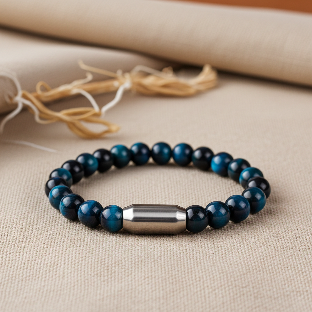 NATURAL BLUE TIGER EYE BRACELET