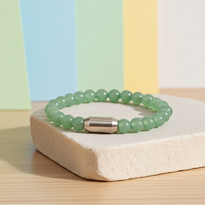 NATURAL LIGHT GREEN AVENTURINE BRACELET