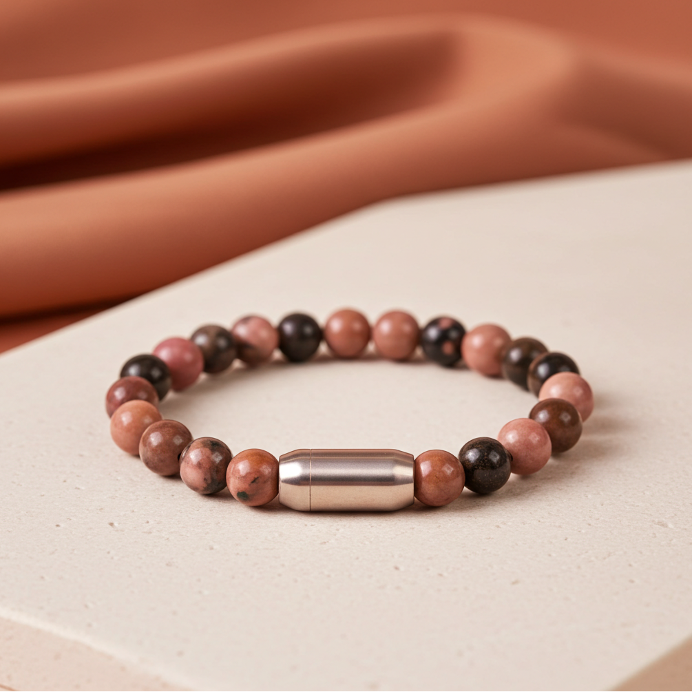 NATURAL RHODONITE BRACELET
