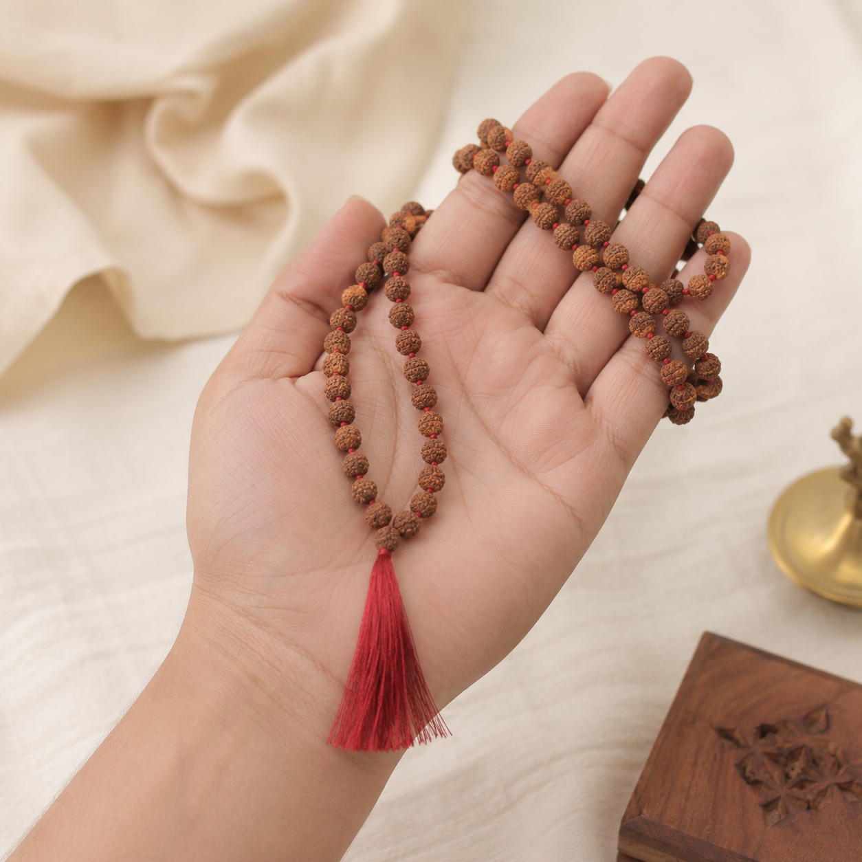 Natural 5 Mukhi Rudraksha 7 mm Mala (Indonesia)