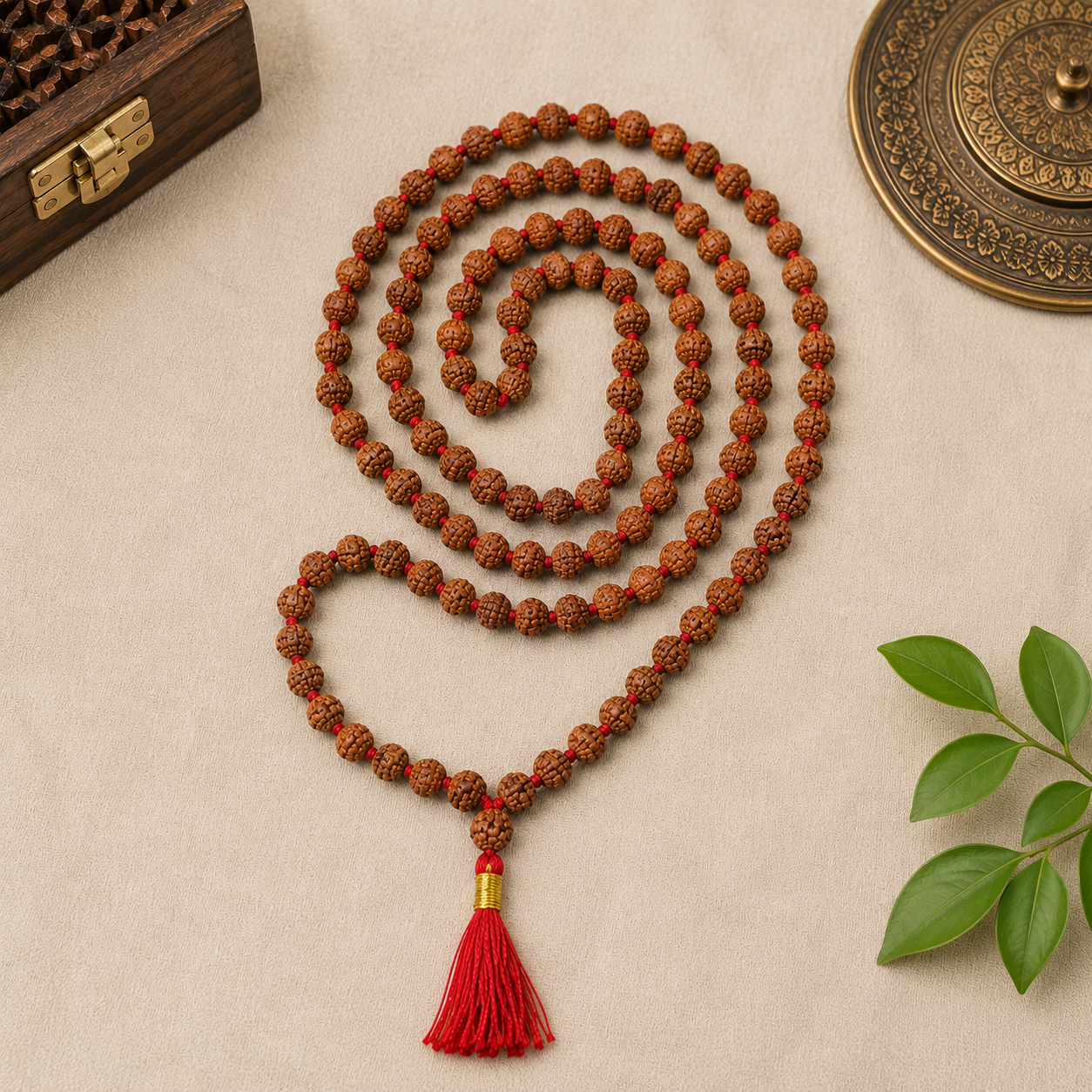 Natural 5 Mukhi Rudraksha 7 mm Mala (Indonesia)