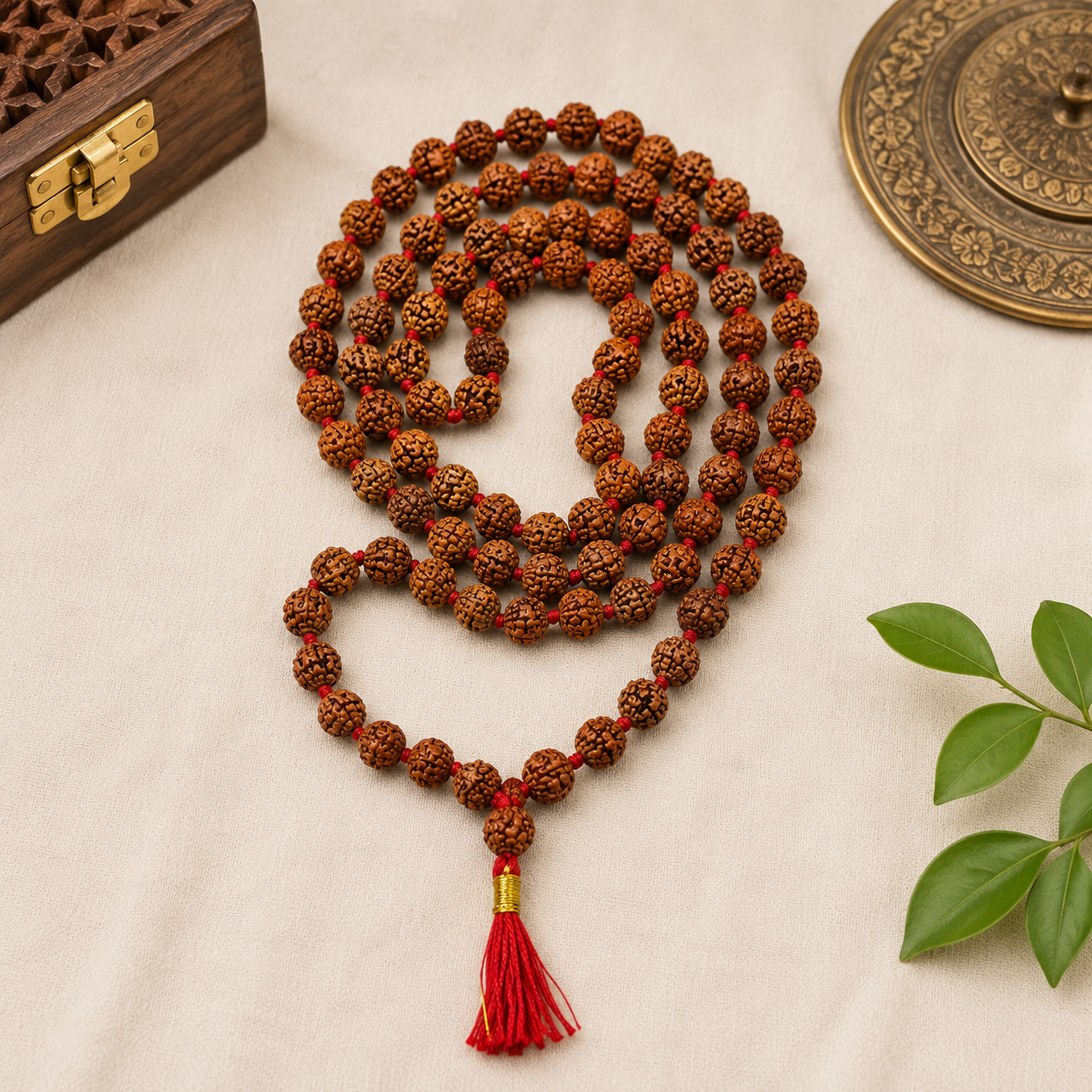 Natural 5 Mukhi Rudraksha 8 mm Mala (Indonesia)