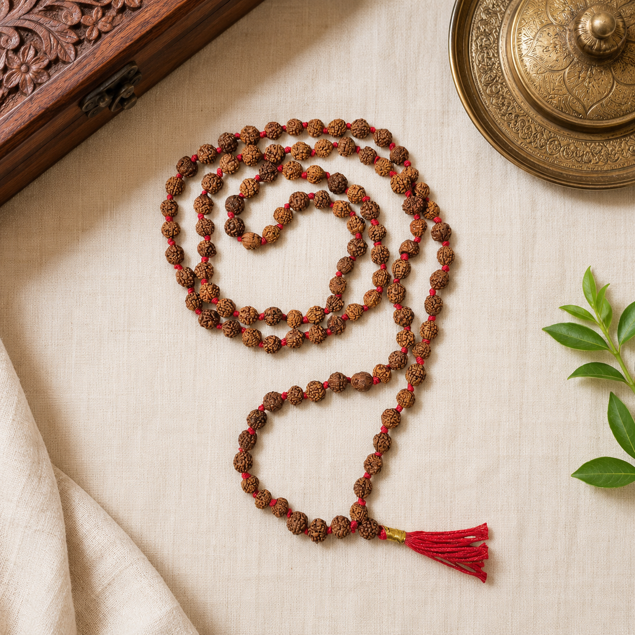 Natural 5 Mukhi Rudraksha 6 mm Mala (Indonesia)