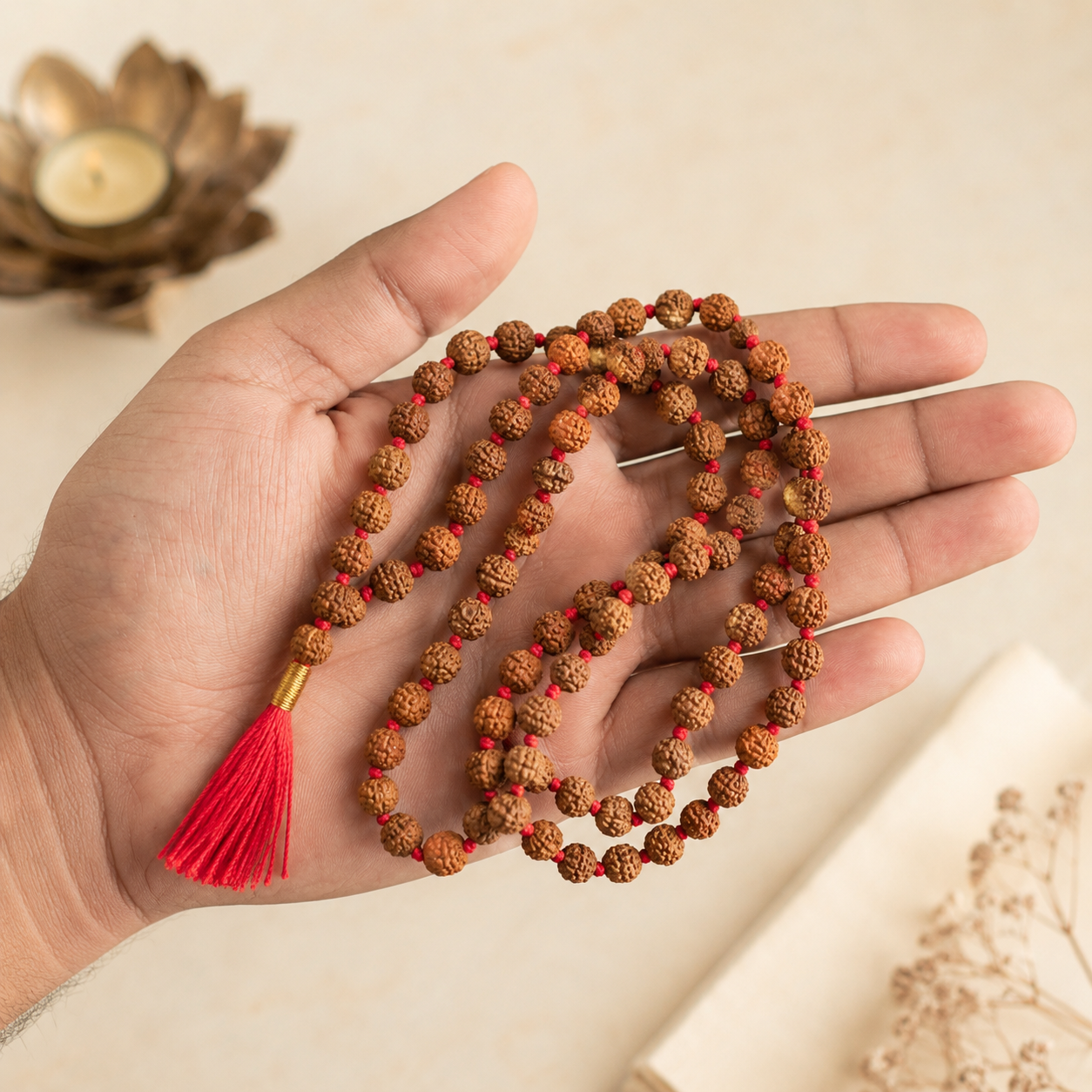 Natural 5 Mukhi Rudraksha 6 mm Mala (Indonesia)