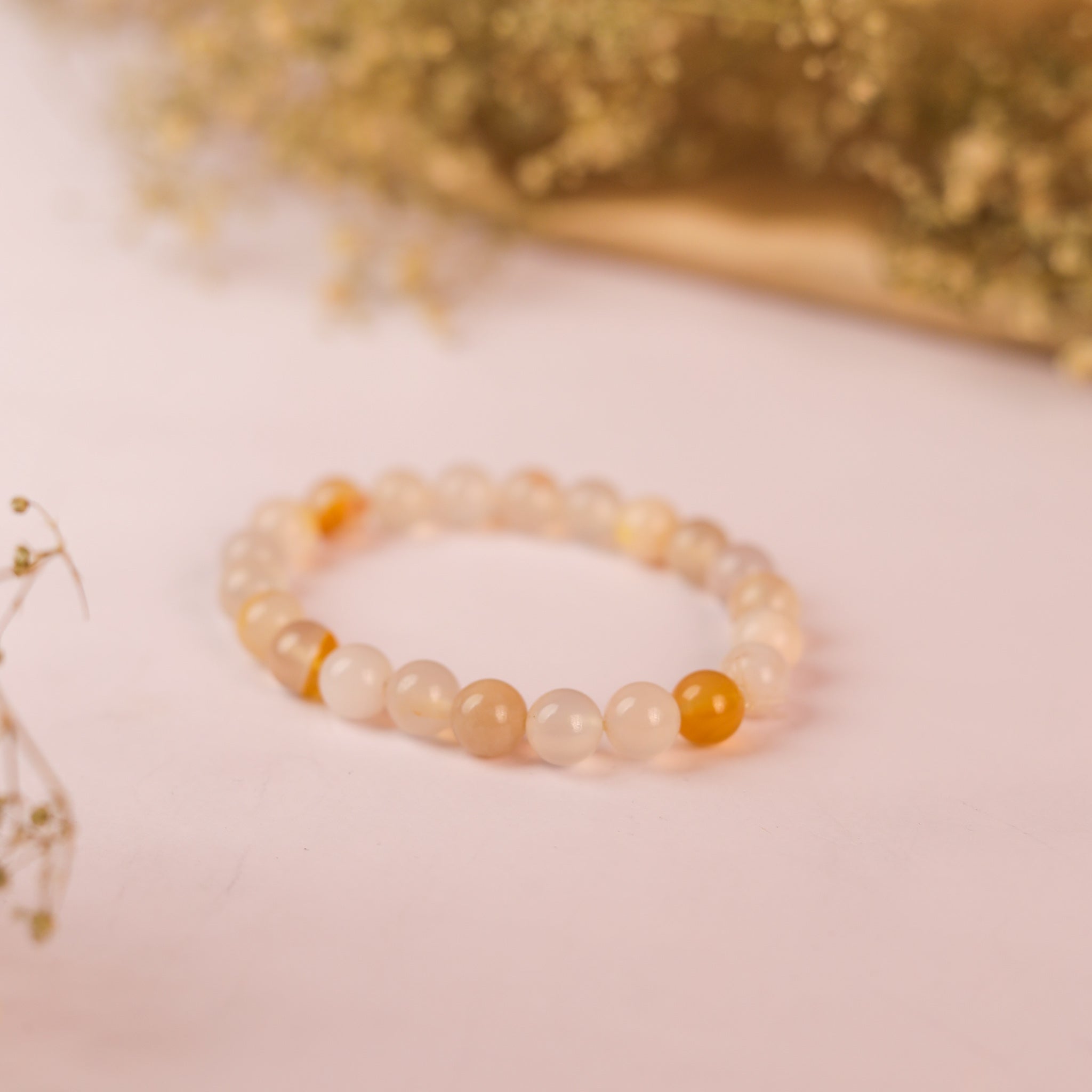 NATURAL FLOWER AGATE BRACELET