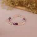 COMBINATION BRACELET  (ROSE QUARTZ + CLEAR QUARTZ + AMETHYST)