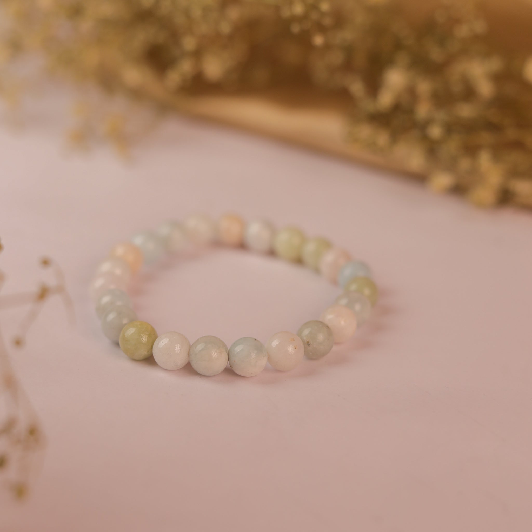 NATURAL MORGANITE BRACELET