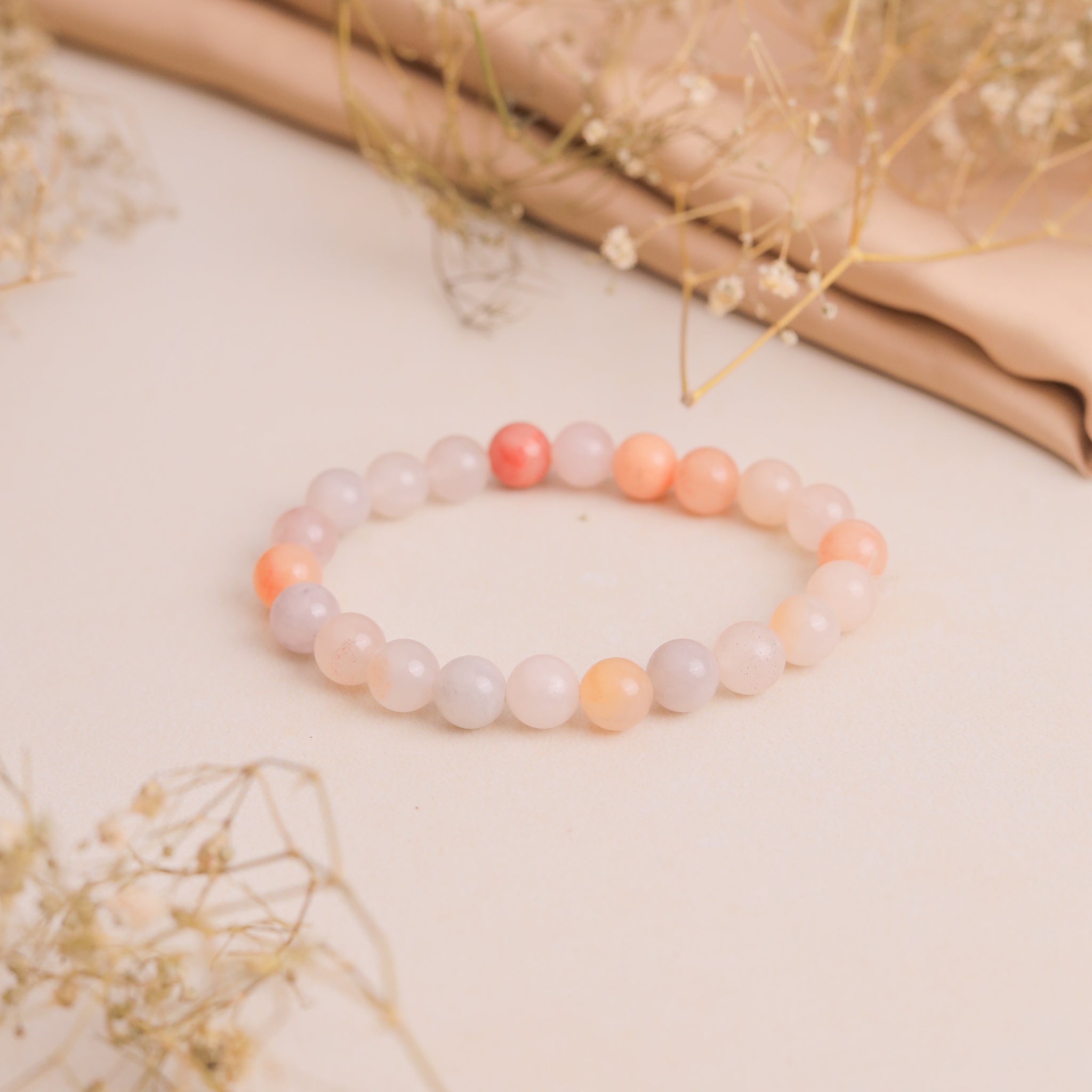 NATURAL PEACH AVENTURINE  BRACELET