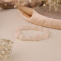 NATURAL ROSE QUARTZ CHIPS BRACELET