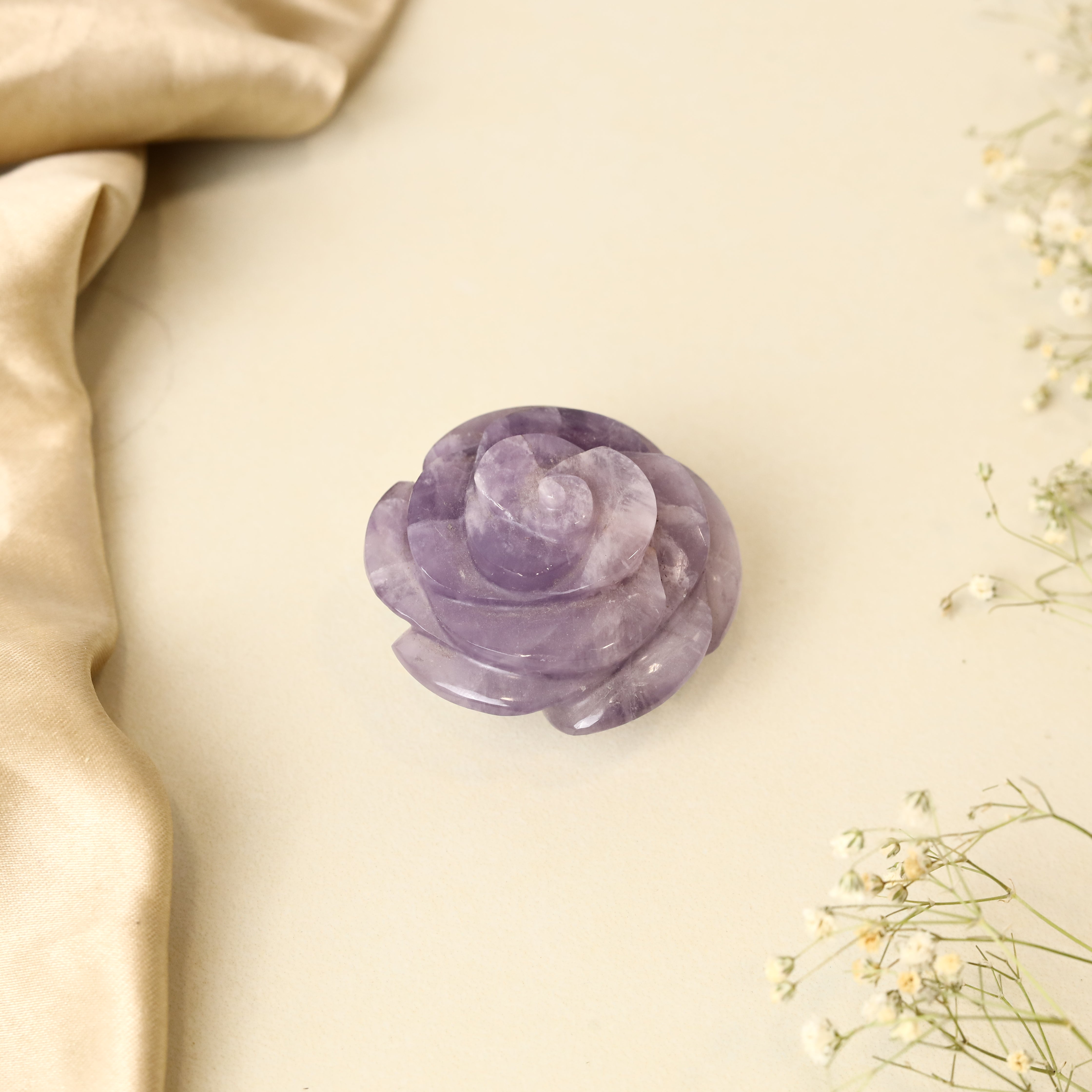Amethyst Rose Carving 68g