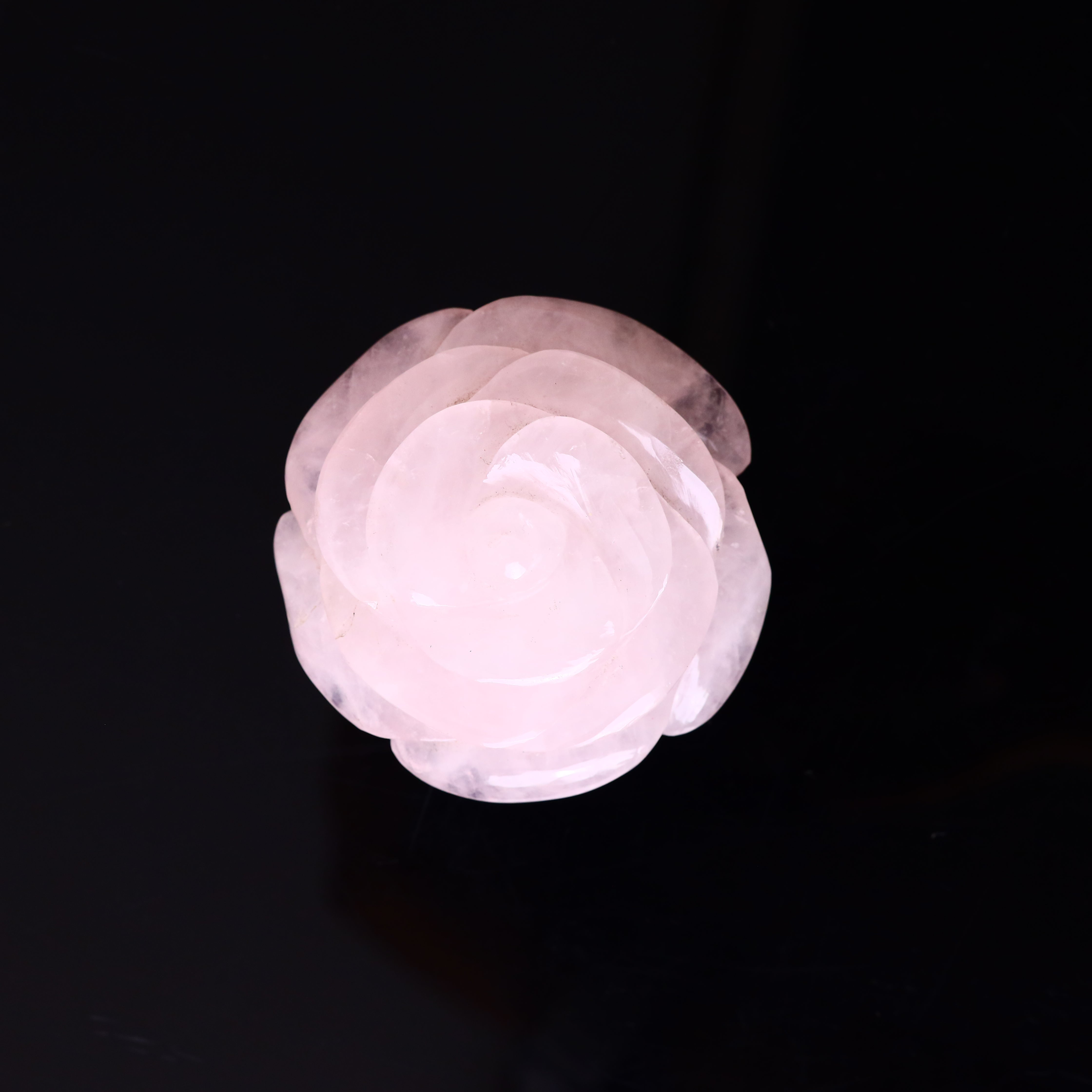 Rose Quartz Rose Carving 153g