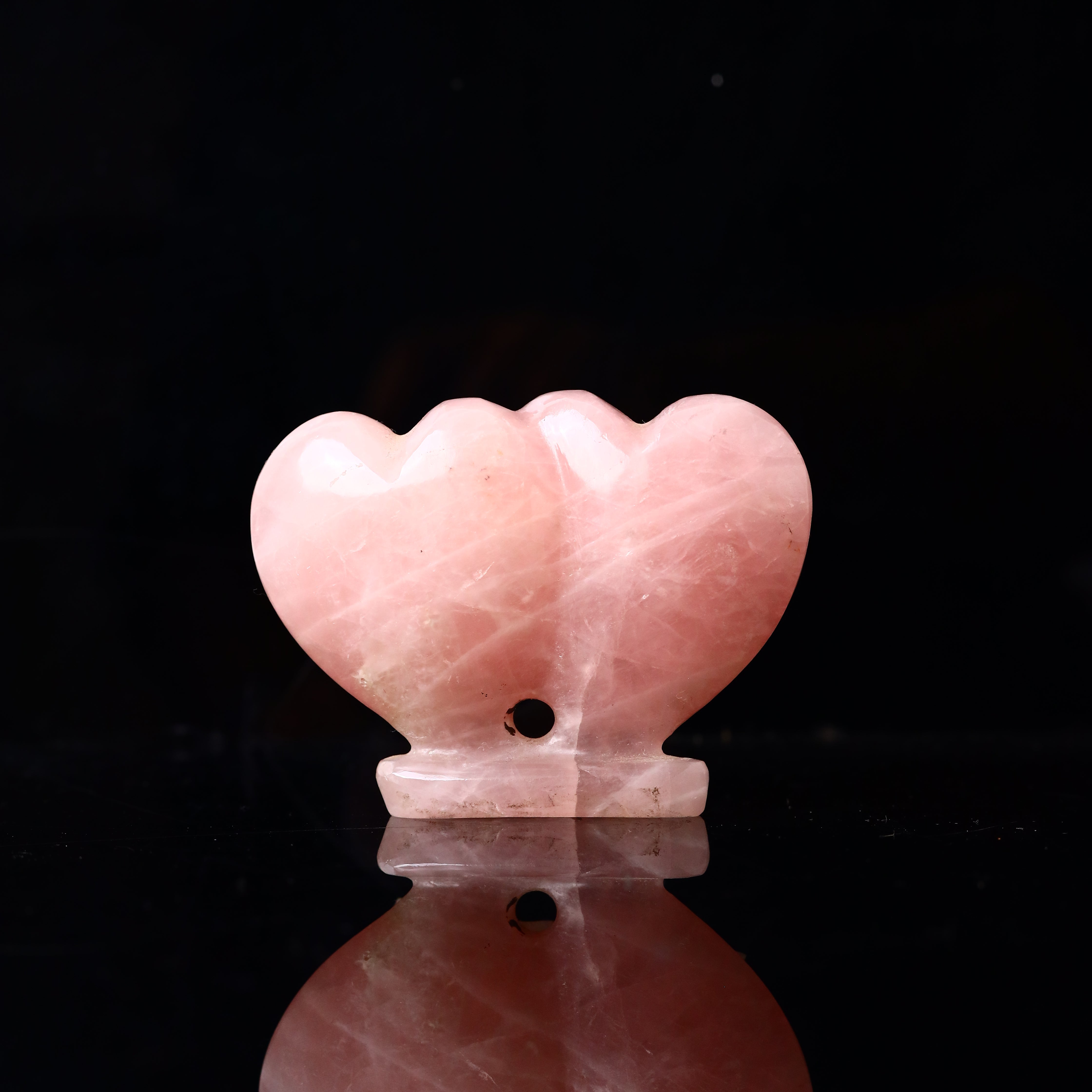 Rose Quartz Hearts for Twin Heart 128g