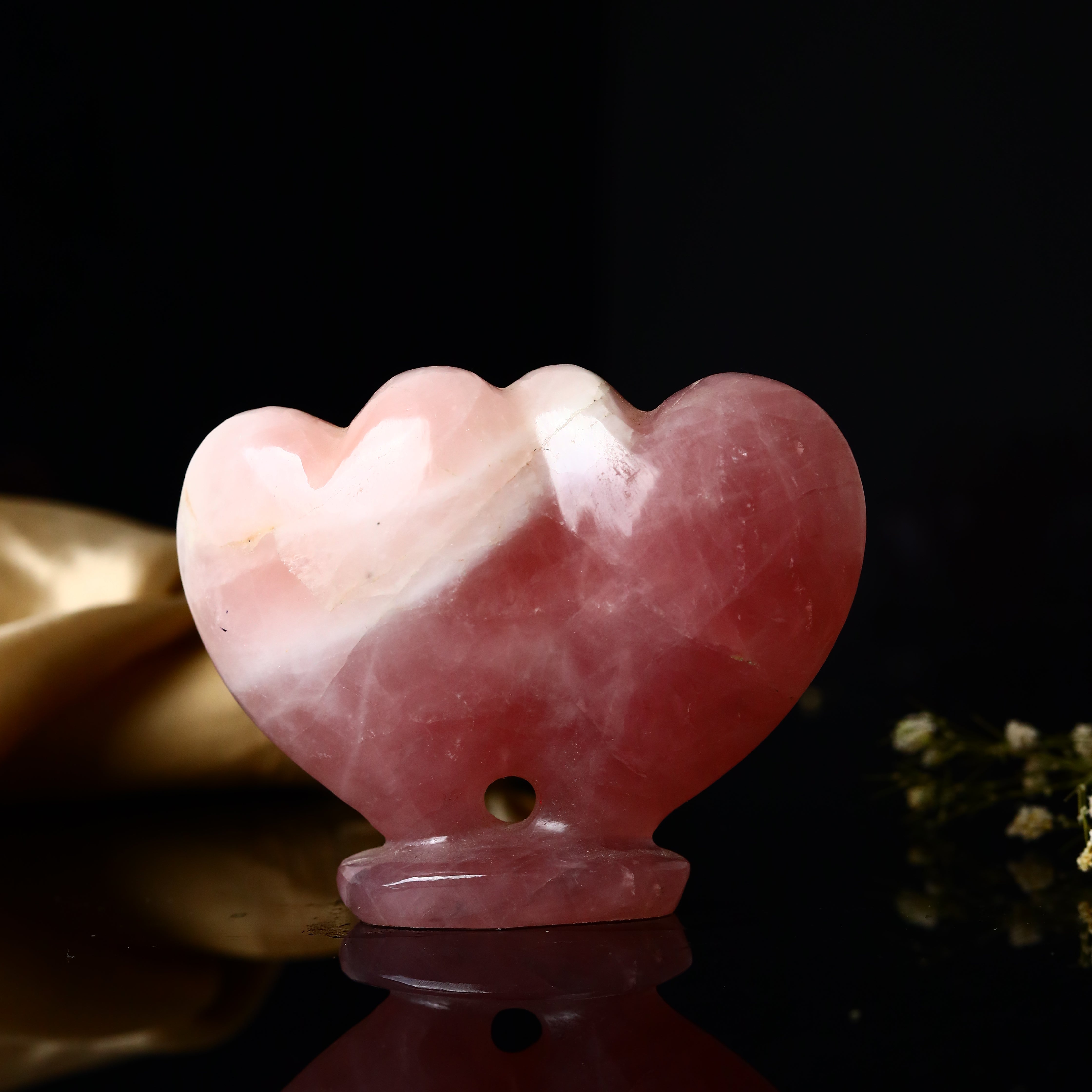 Rose Quartz Hearts for Twin Heart 200g