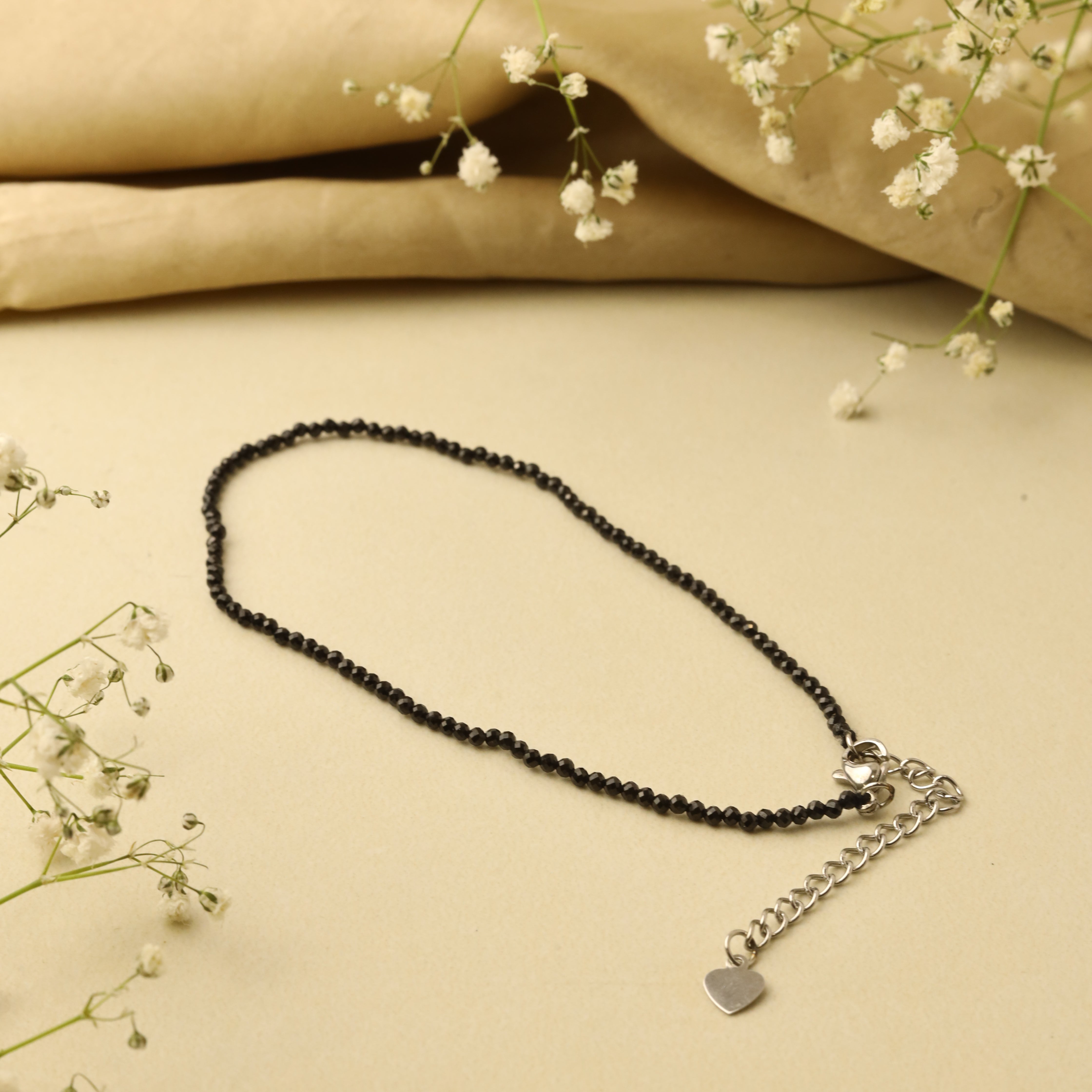 Natural Black Tourmaline Anklet