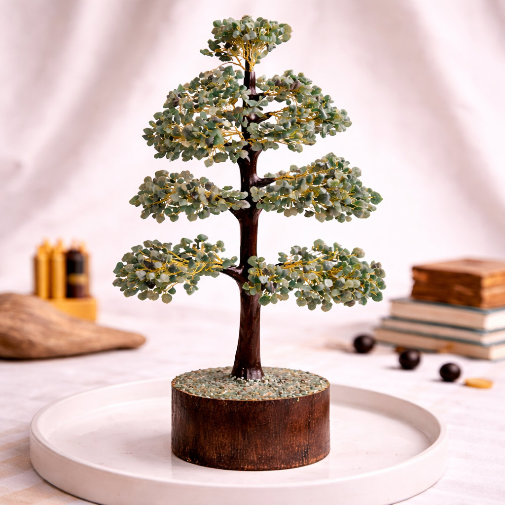 Natural Green Aventurine Crystal Tree – Handcrafted Luck Stone Tree | Bellarosa Gems Surat