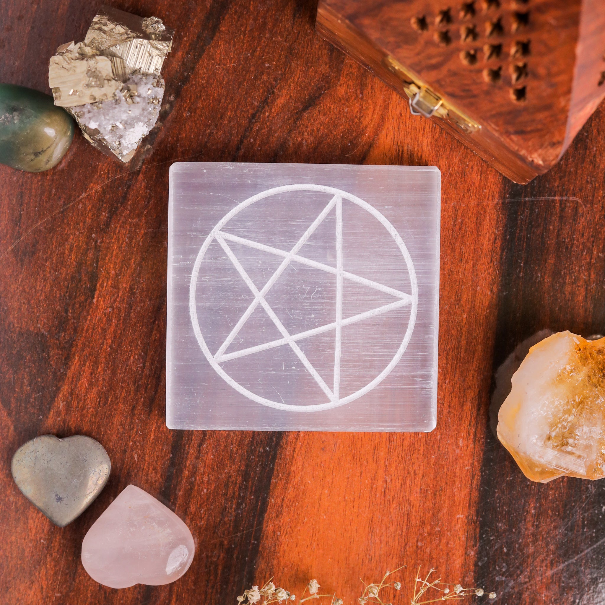 Natural Selenite Star Plate – Crystal Charging Cleansing Tool