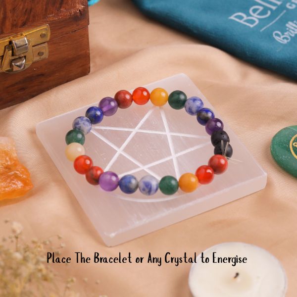 Natural Selenite Star Plate Second View – White Crystal Energy Plate