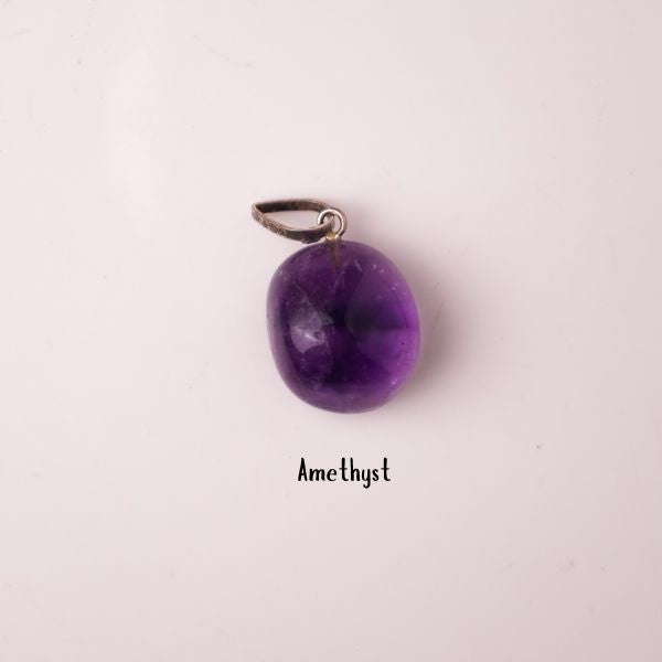 Natural Amethyst Tumble Pendant – Purple Crystal Jewellery