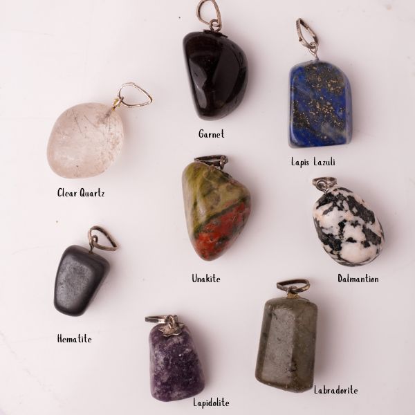 Natural Tumble Pendant 3 – Multi Crystal Varieties