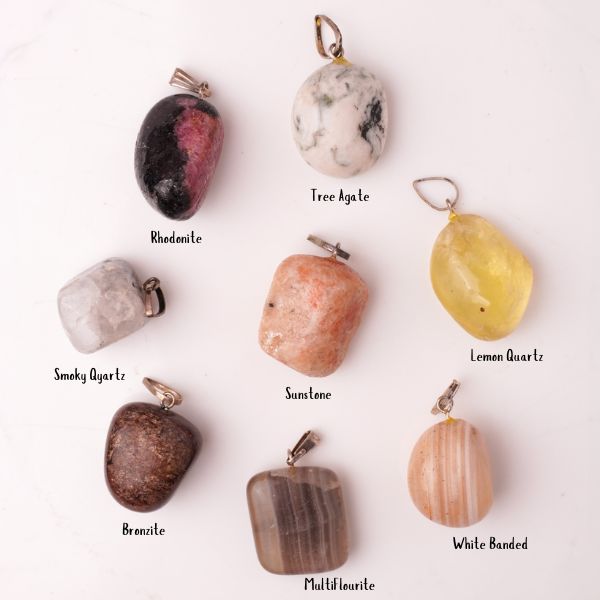 Natural Tumble Pendant 4 – Multi Crystal Varieties