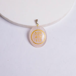Natural Rose Quartz Zibu Coin Pendant Close Up – Certified