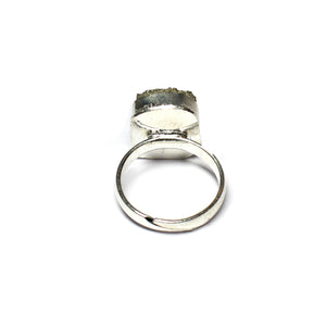 Natural Pyrite Ring Close Up Stone Detail – TGL Certified | Bellarosa Gems
