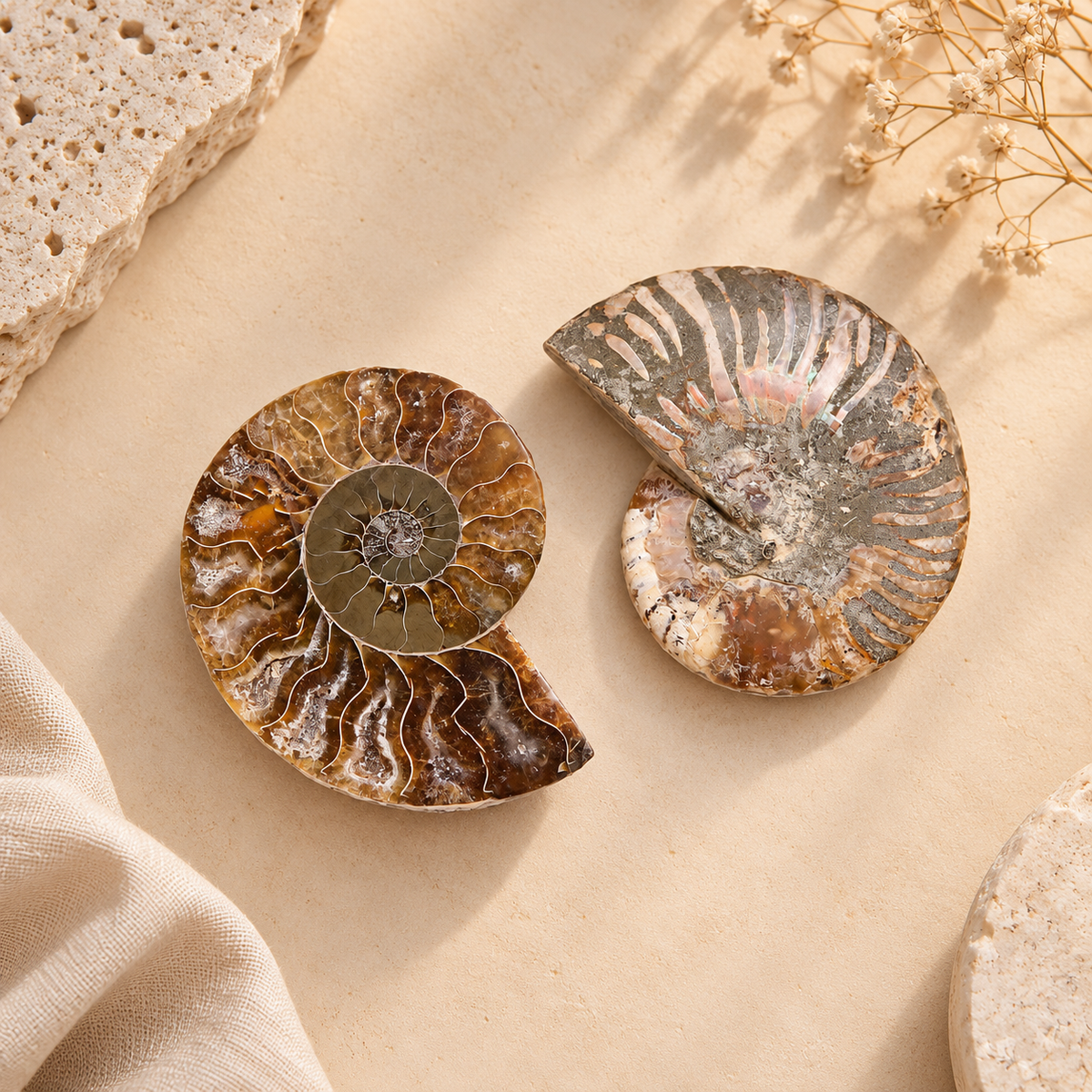 Natural Fossils — Ancient Ammonite & Orthoceras Specimens for Collectors & Spiritual Seekers