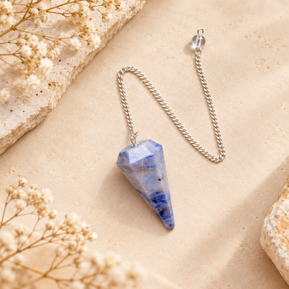 Natural Crystal Pendulum — Intuitive Guidance & Dowsing Tool