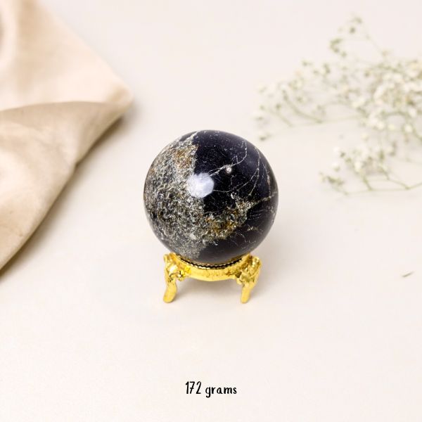 NATURAL BLACK TOURMALINE SPHERE (2)