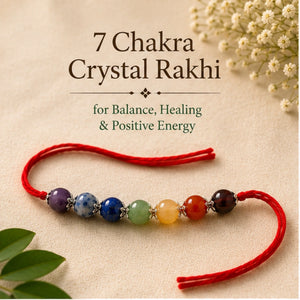 7 Chakra Crystal Rakhi with seven natural certified chakra stones worn on wrist – Bellarosa Gems