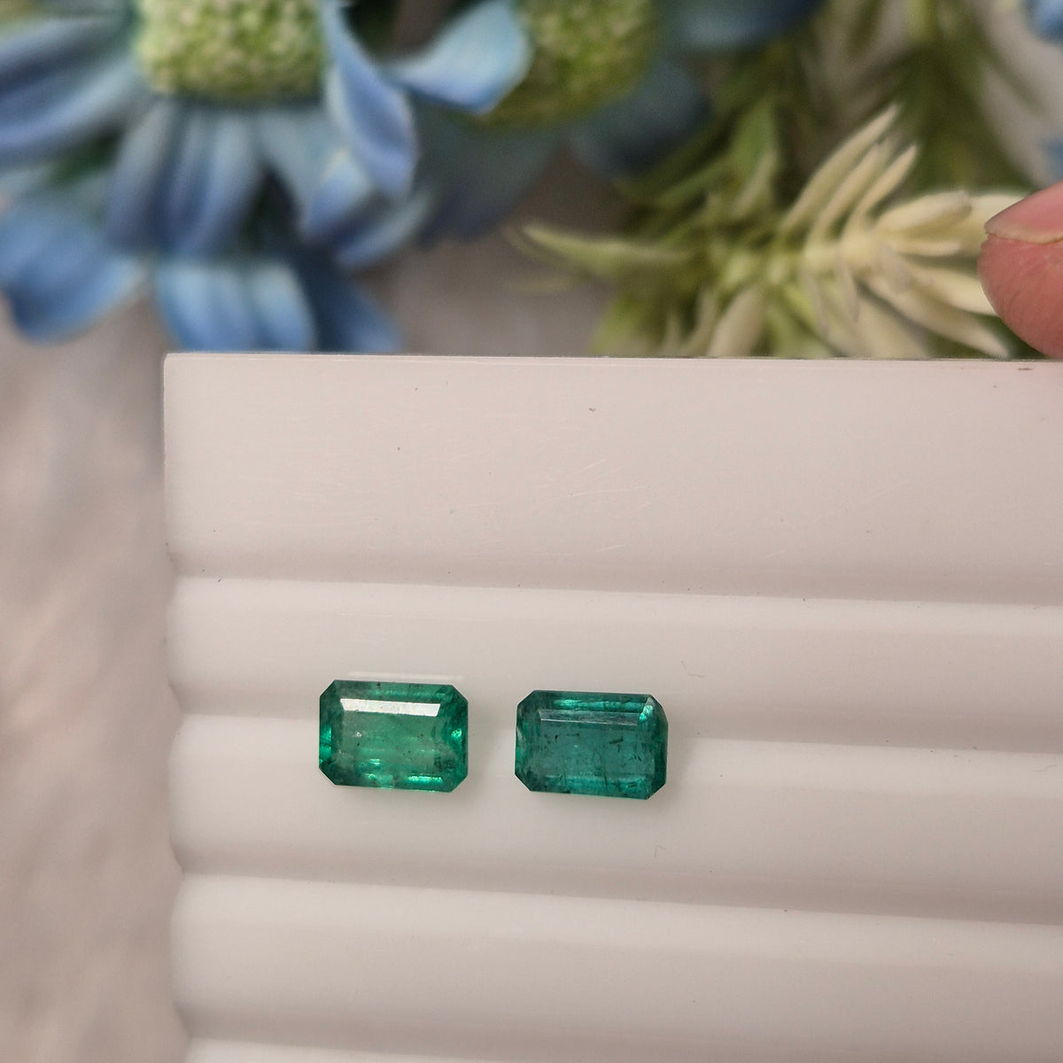 Natural Emerald Pair Gemstone – Certified | Bellarosa Gems