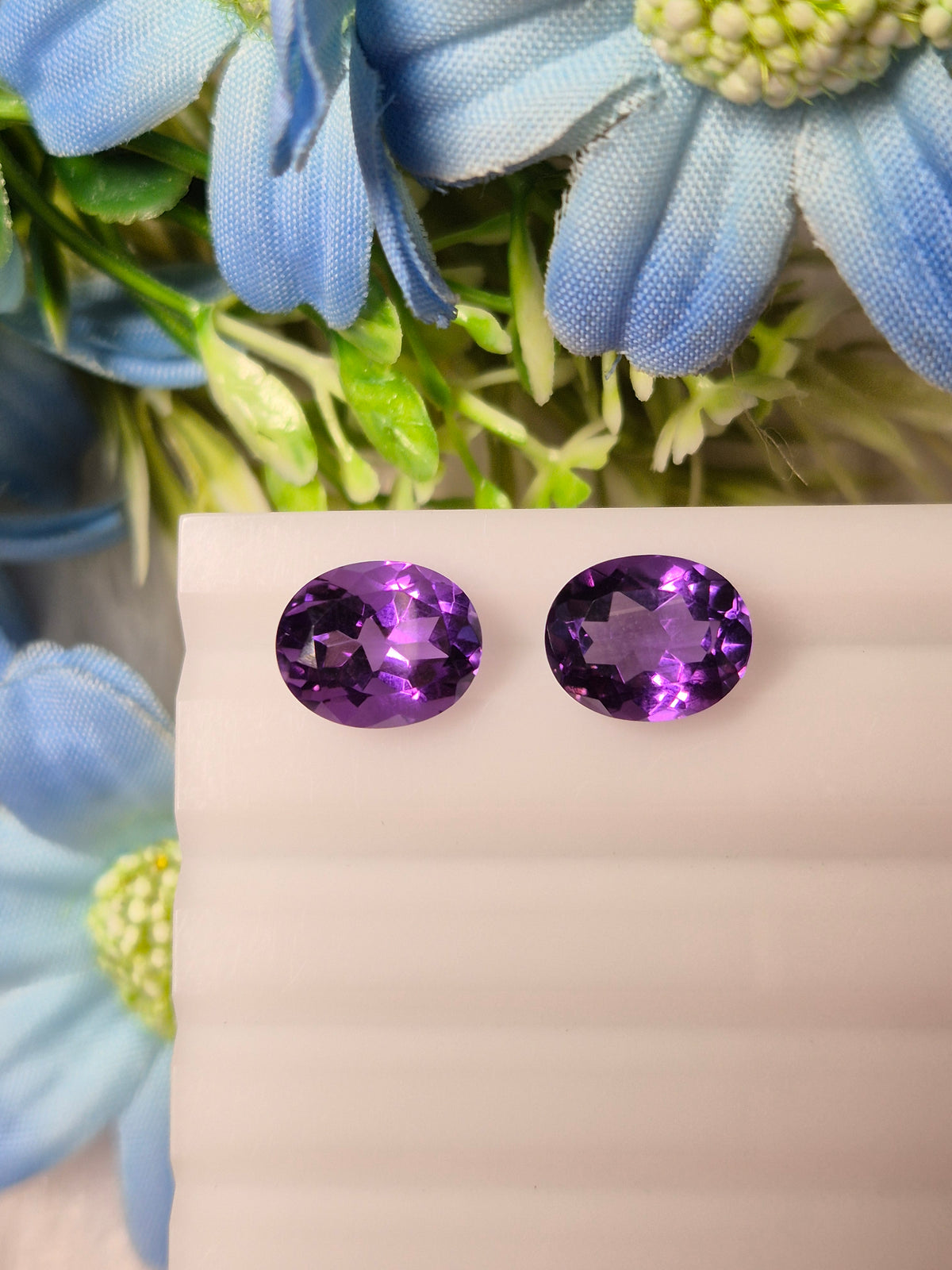 Natural Amethyst Pair Gemstone – Certified | Bellarosa Gems