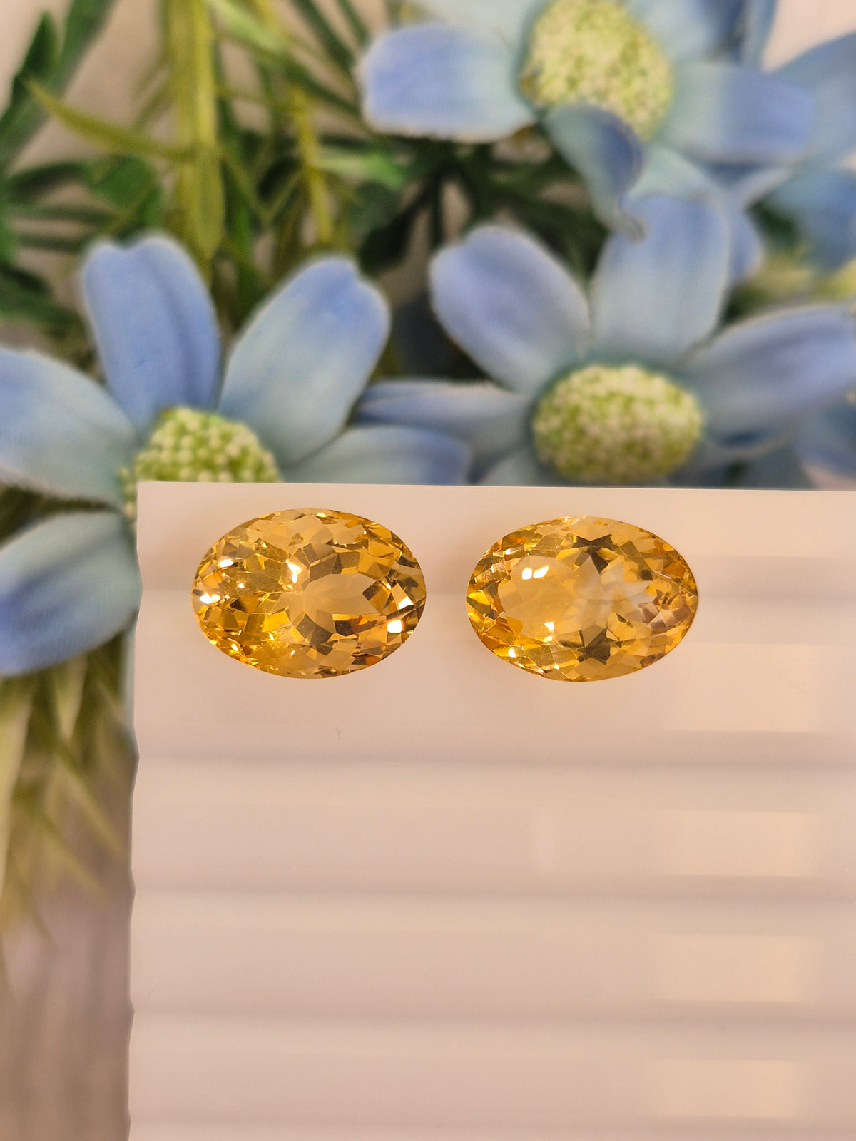Natural Citrine Pair Gemstone – Certified | Bellarosa Gems