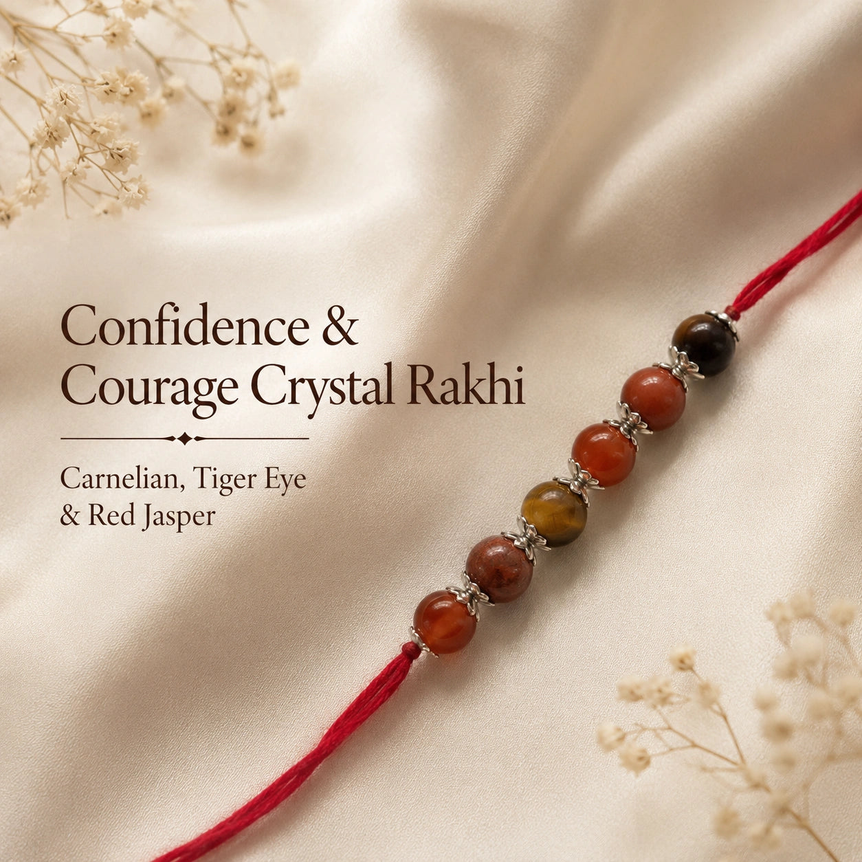 Natural certified Confidence & Courage Crystal Rakhi for inner strength by Bellarosa Gems